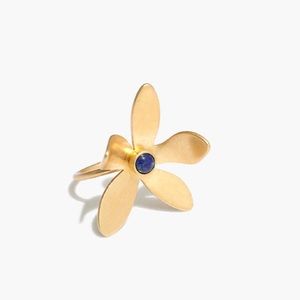 Madewell Petalstem Ring Lapis Stone Gold-Plated